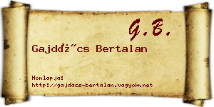 Gajdács Bertalan névjegykártya