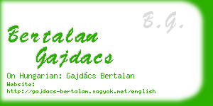 bertalan gajdacs business card